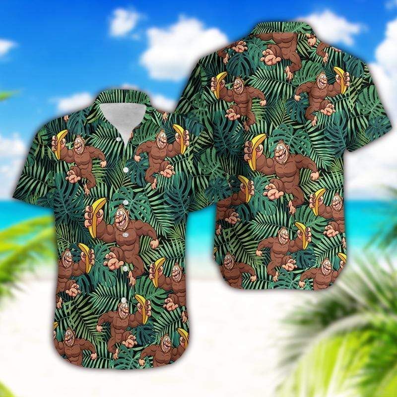 Tropical Bigfoot Like Banana Unisex Hawaiian Aloha Shirts{Size}