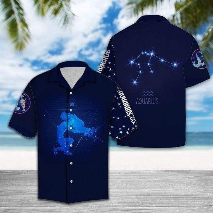 Shop Aquarius Horoscope Zodiac Hawaiian Shirt Birthday Gifts{Size}