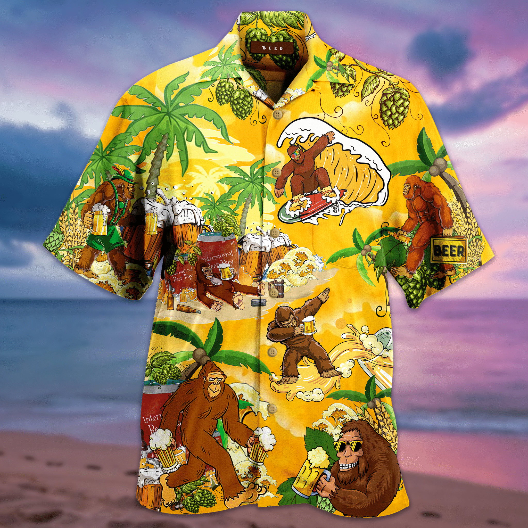 Shop Bigfoot Summer Beer Hawaiian Shirt{Size}