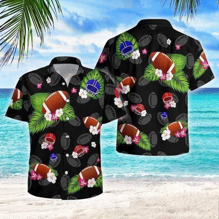 Shop Colorful Football Summer Vibe Tropical Hawaiian Aloha Shirts{Size}