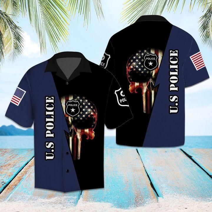 Shop Us Police Hawaiian Shirt{Size}