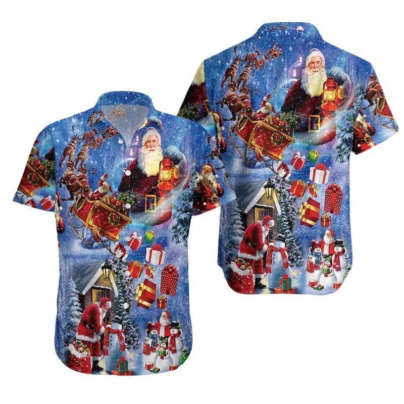 Shop Santa Claus Give Gifts To Good Kids Hawaiian Aloha Shirts 131220L{Size}