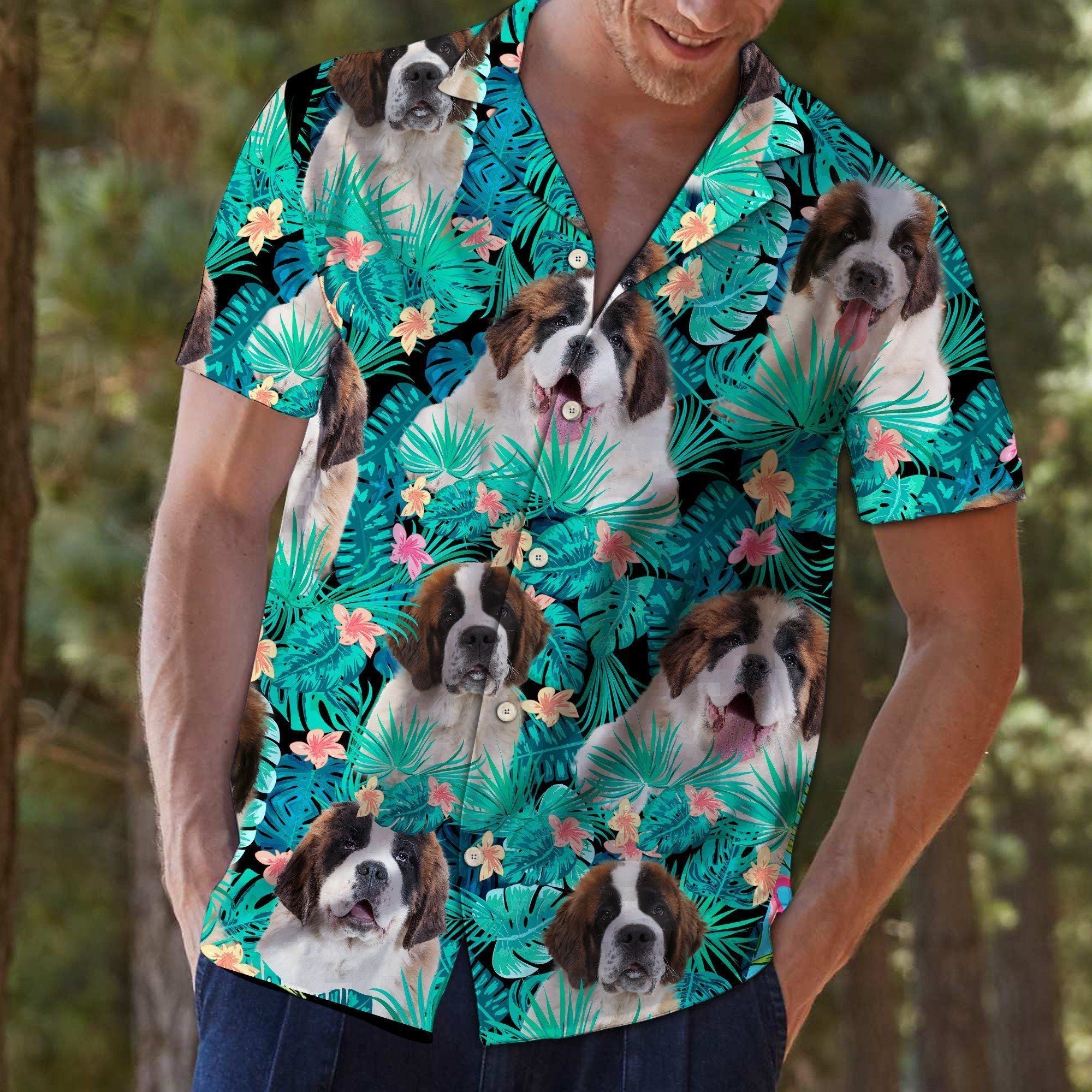 Shop Saint Bernard Hawaiian Shirt{Size}