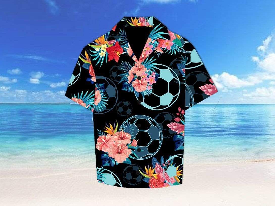 Soccer Tropical Hawaiian Aloha Shirts 317H{Size}