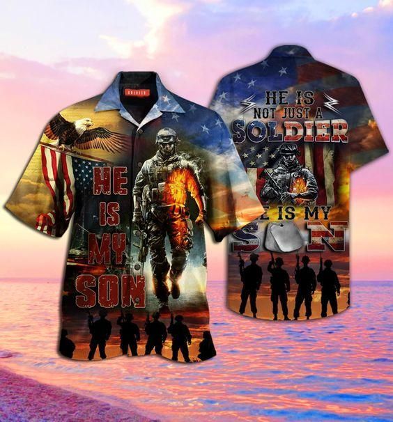 Shop Hawaiian Aloha Shirts Proud Soldier Parents{Size}