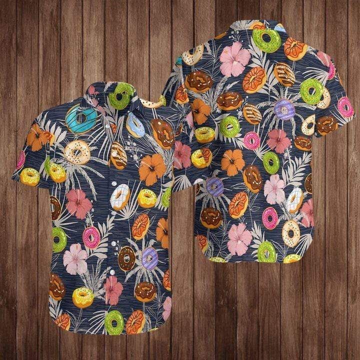 Shop Doughnut Tropical Unisex Hawaiian Aloha Shirts{Size}