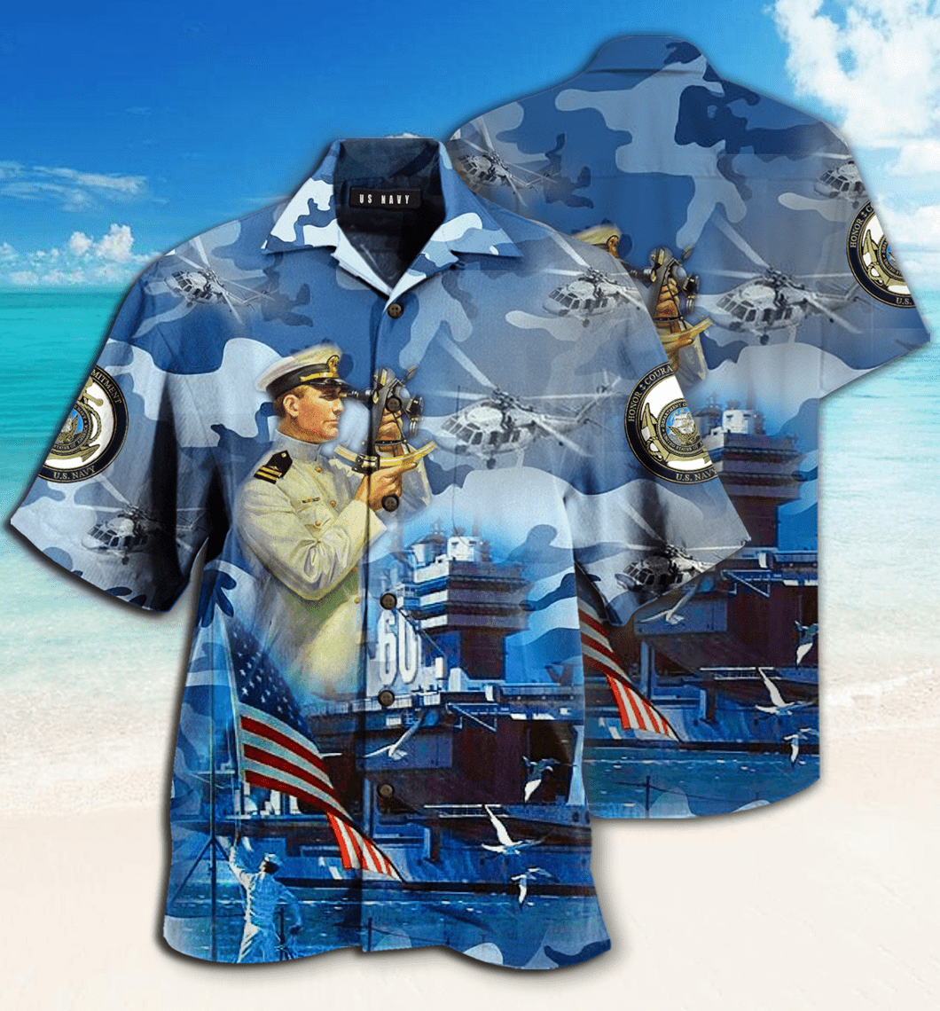 U.S Navy We Own The Sea Hawaiian Unisex Aloha Shirts V{Size}