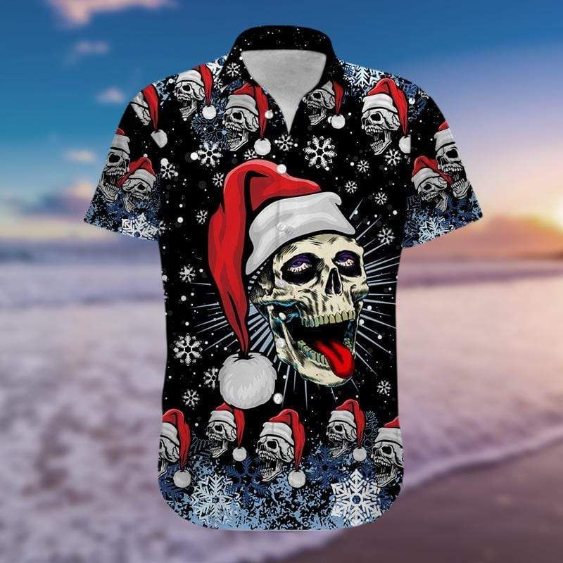 Shop Hawaiian Aloha Shirts Kull Santa Claus Naughty List{Size}