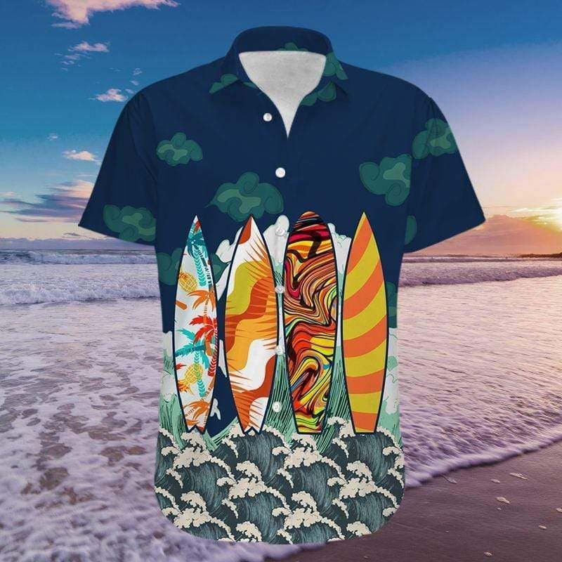 Surfing Board Hawaiian Aloha Shirts{Size}