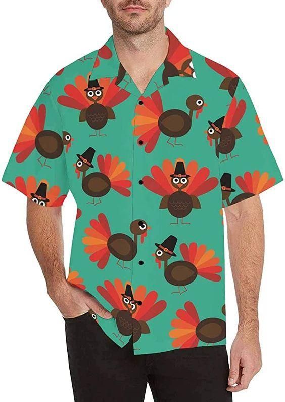 Shop Hawaiian Aloha Shirts Thanksgiving Turkey Pattern{Size}