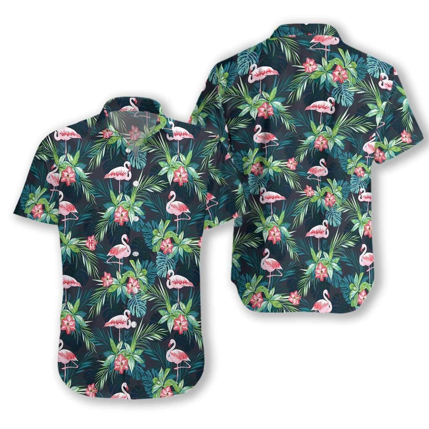 Shop Cute Flamingo Hawaiian Aloha Shirts{Size}