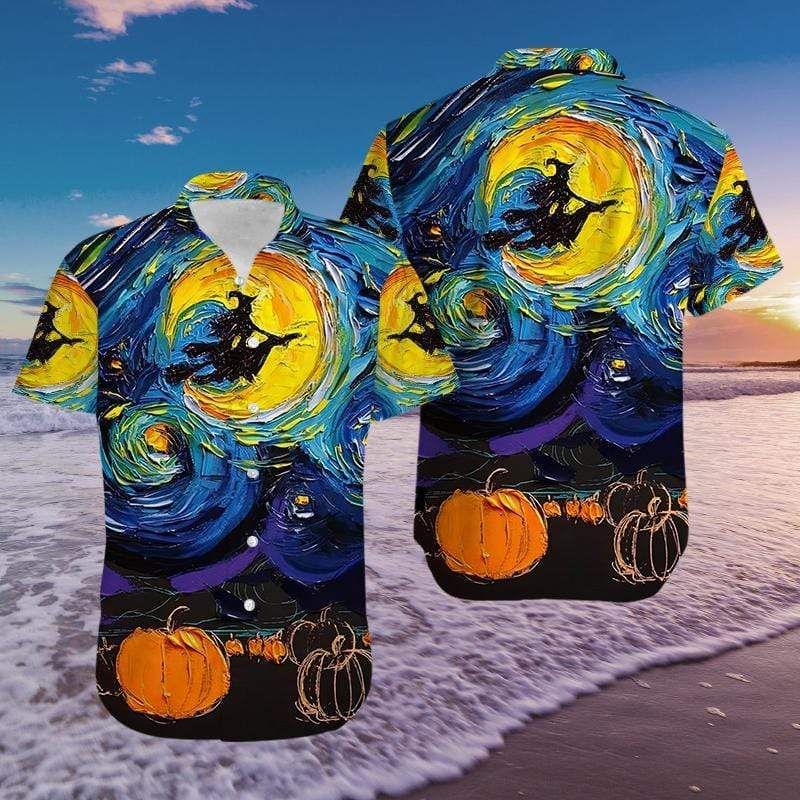 Witches Halloween Art Hawaiian Aloha Shirts 210H{Size}