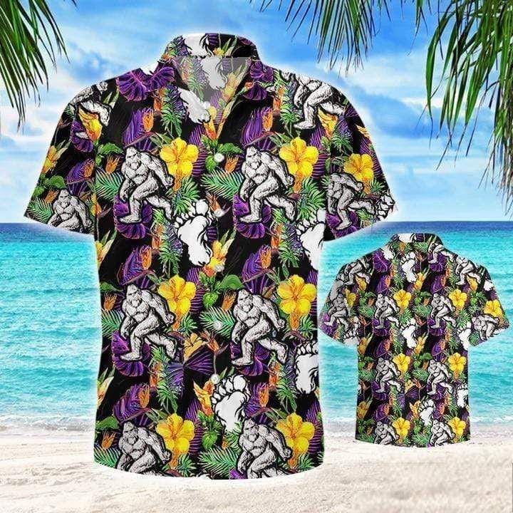 So Cool Bigfoot Tropical Hawaiian Aloha Shirts{Size}