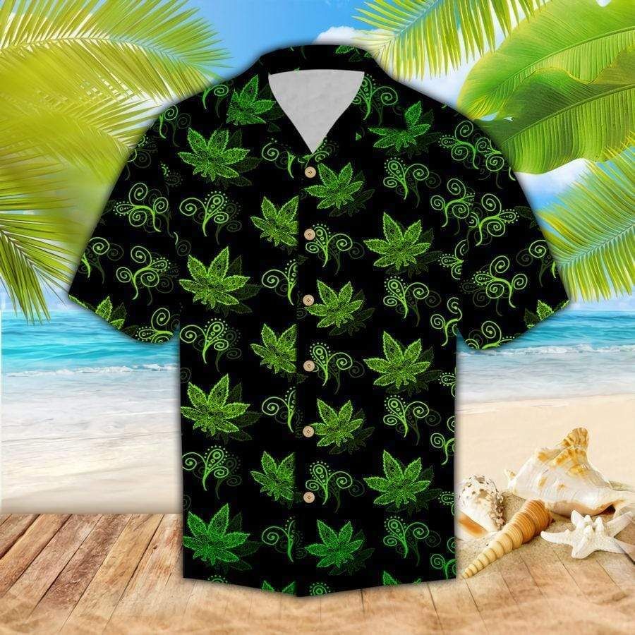 Weed Pattern Hawaiian Aloha Shirts 1708Dh{Size}