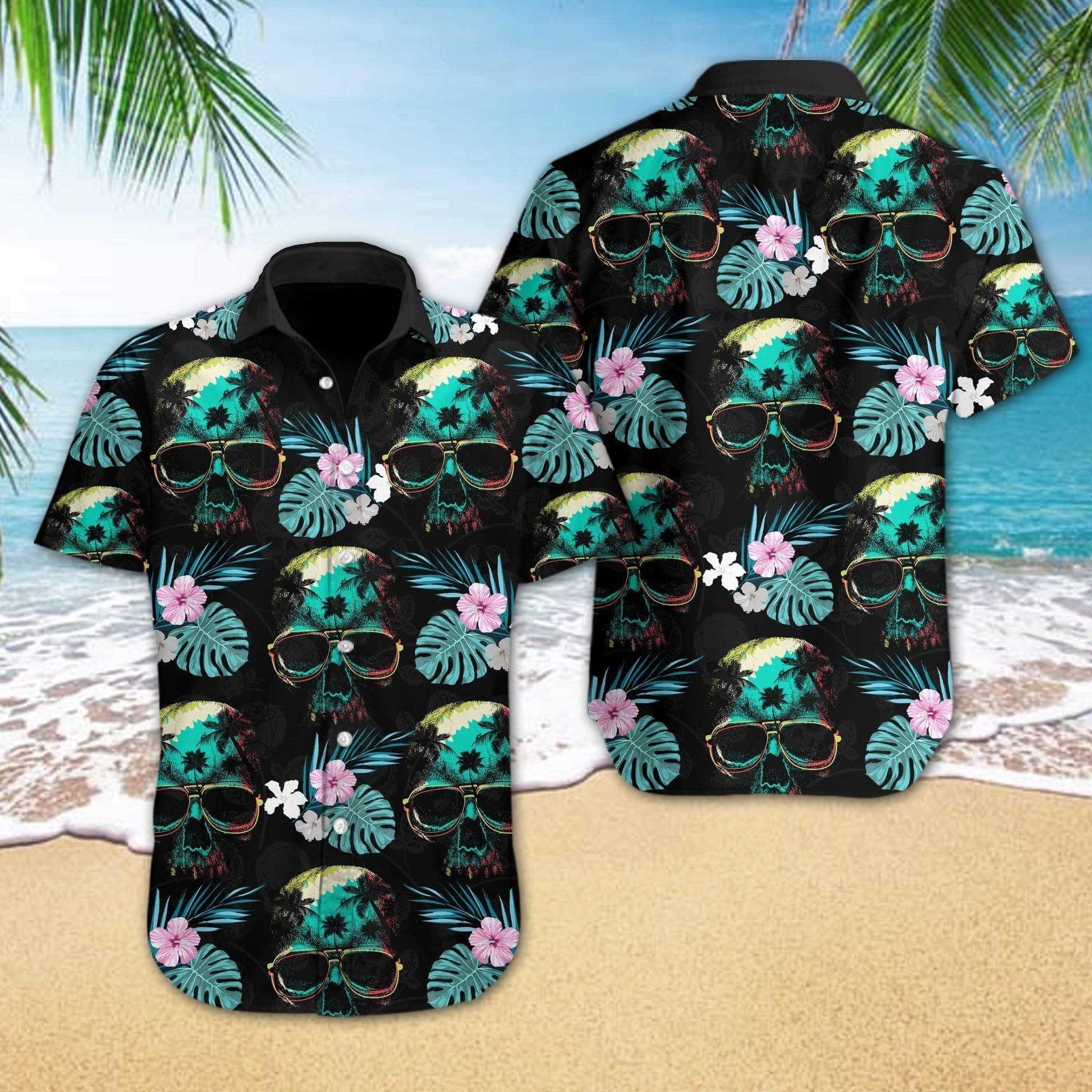 Shop Skull Cool Tropical Full Hawaiian Shirts Hl{Size}