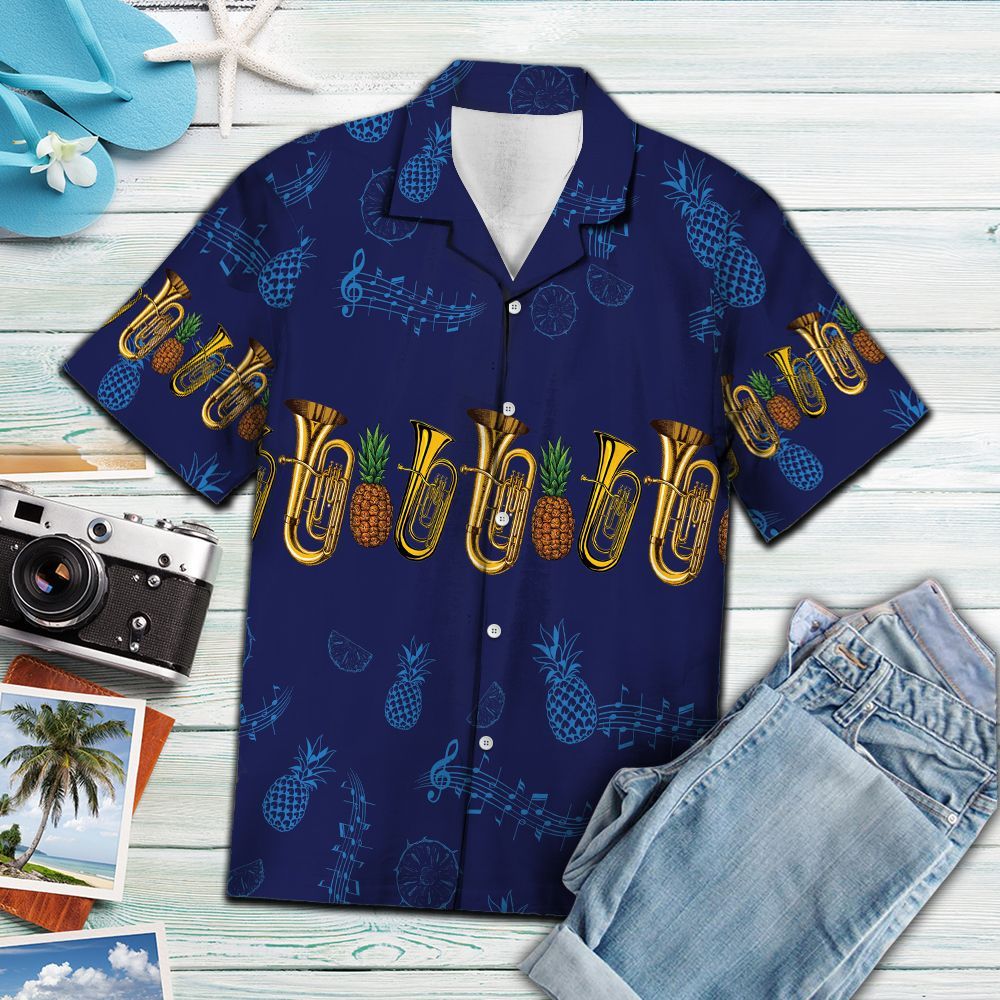 Tuba Musical Instrument G5805- Hawaiian Shirt{Size}