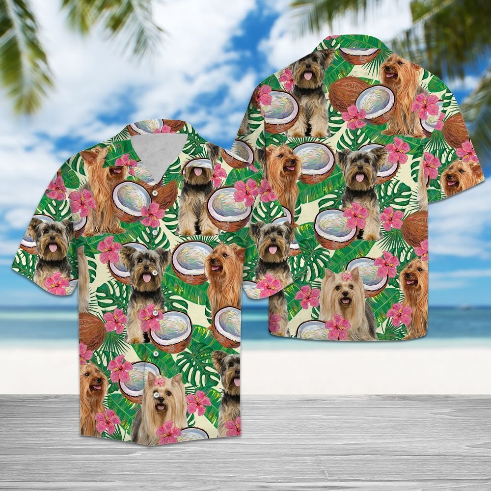 Yorkshire Terrier Tropical Coconut G5731- Hawaiian Shirt{Size}