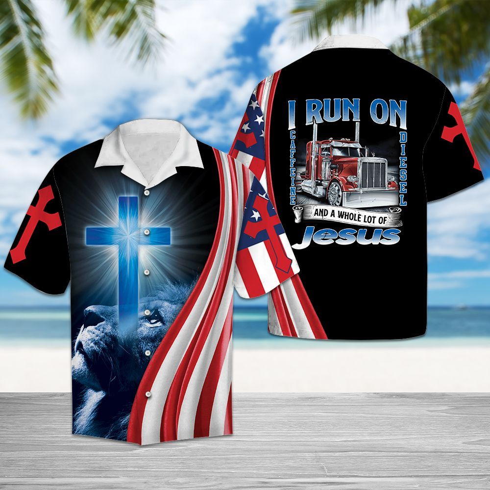 Trucker Runs On Caffeine Diesel God G5810- Hawaiian Shirt{Size}