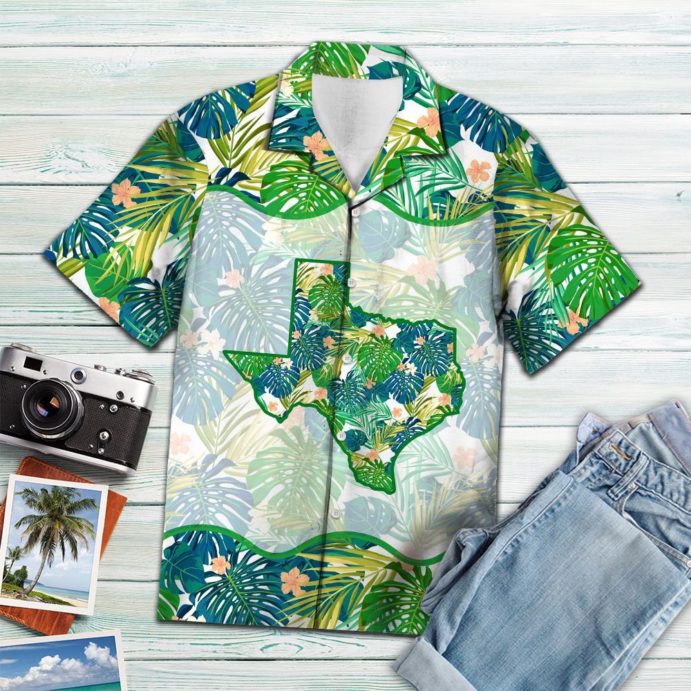 Texas Green Tropical D2707 - Hawaiian Shirt{Size}