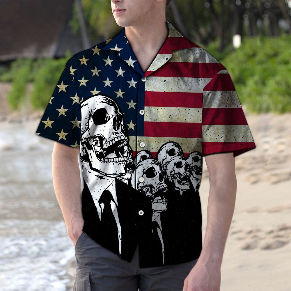 Skull USA T0508 - Hawaiian Shirt{Size}