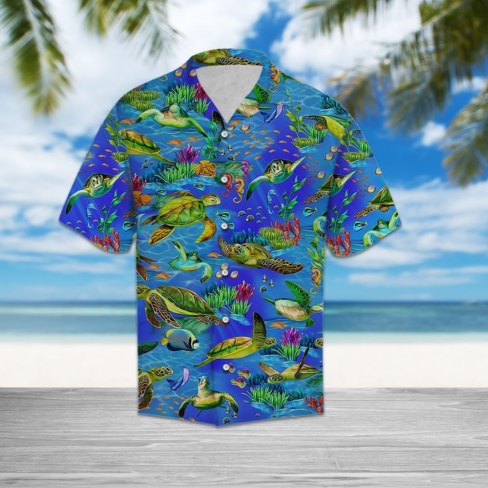 Turtle Beautiful Ocean T0308 - Hawaiian Shirt{Size}