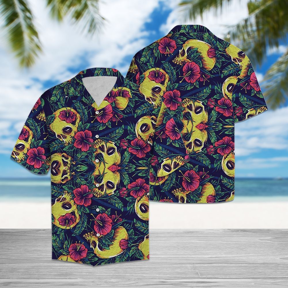 Skull Floral T1108 - Hawaiian Shirt{Size}