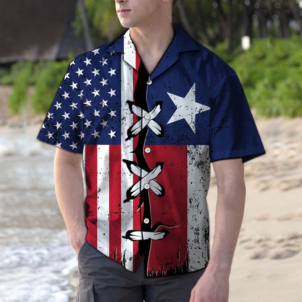 Texas American Flag G5730- Hawaiian Shirt{Size}