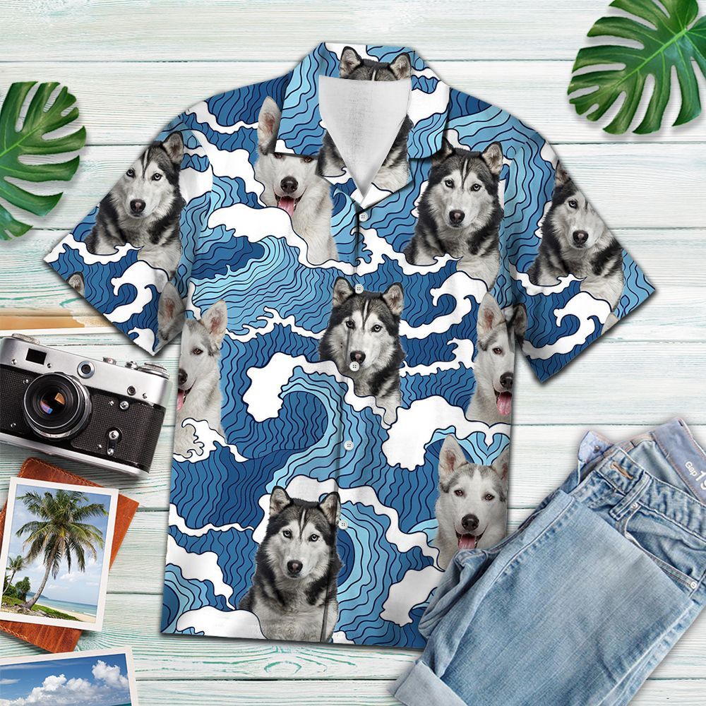 Siberian Husky Wave H3810 - Hawaiian Shirt{Size}