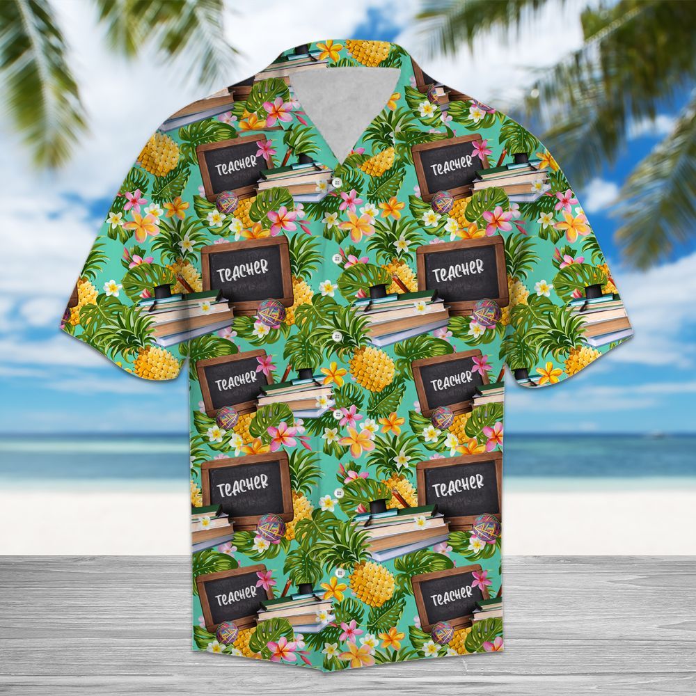 Tropical Pineapple Teacher H207012 - Hawaiian Shirt{Size}