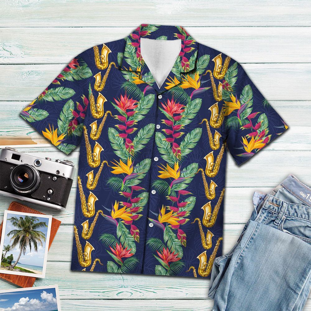 Tropical Saxophone H4816 - Hawaiian Shirt{Size}