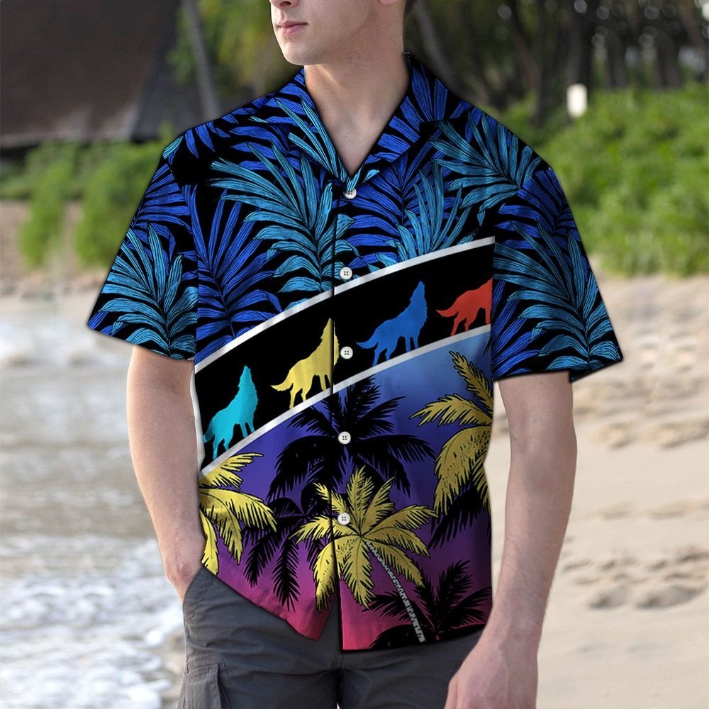 Vacation Tropical Coconut Palm Wolf H29711 - Hawaiian Shirt{Size}