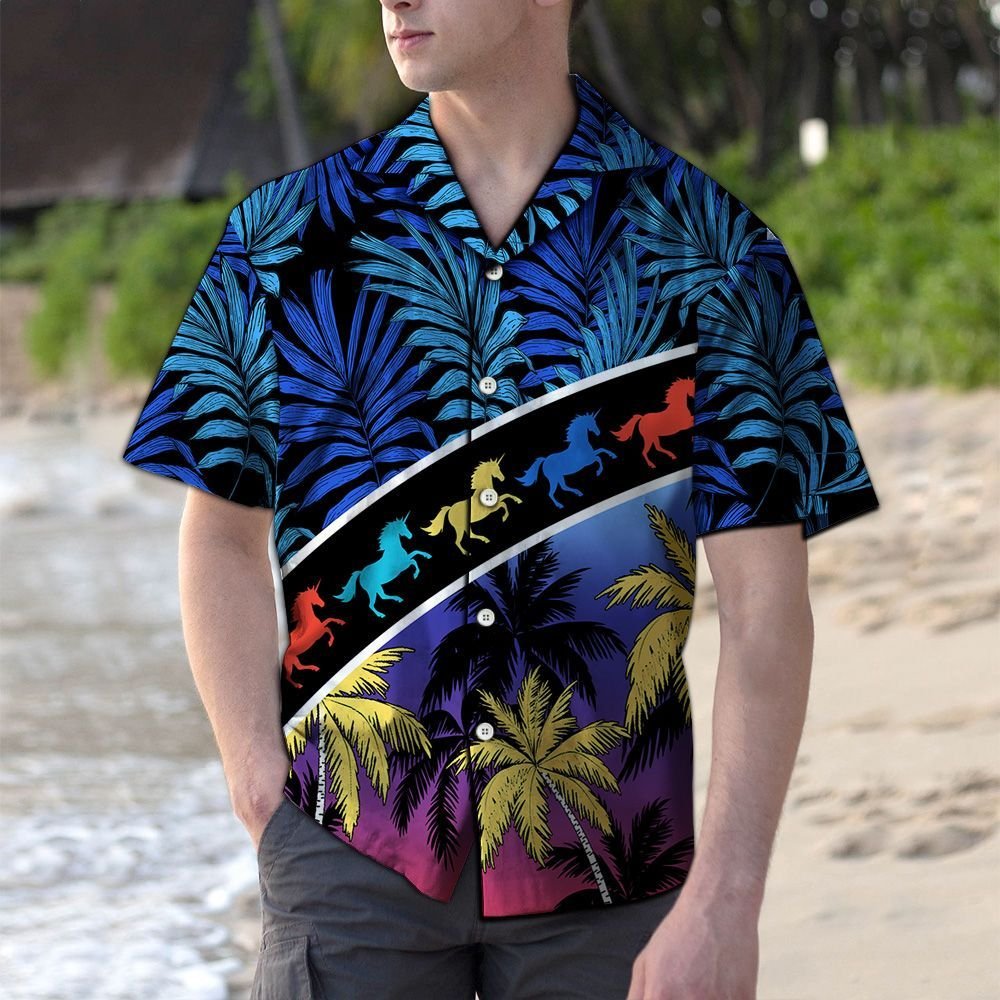 Vacation Tropical Coconut Palm Unicorn H19829 - Hawaiian Shirt{Size}