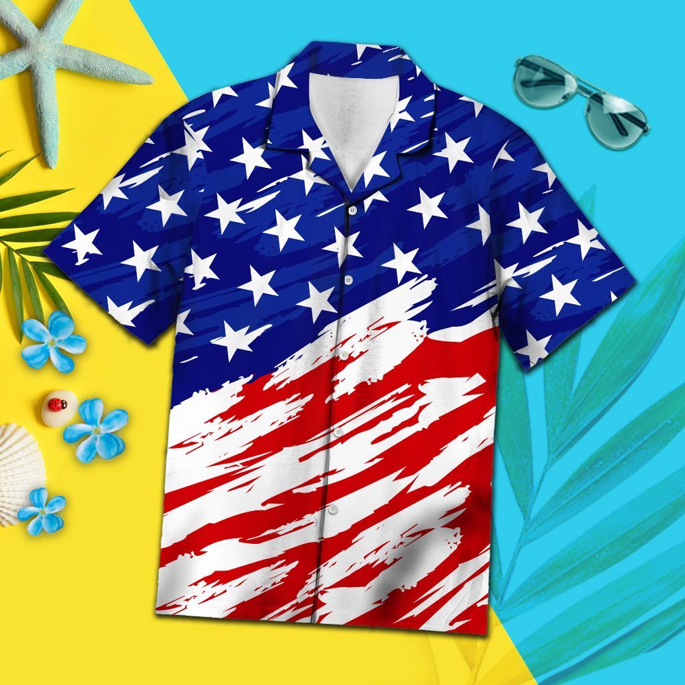 Usa Flag T2007 - Hawaiian Shirt{Size}