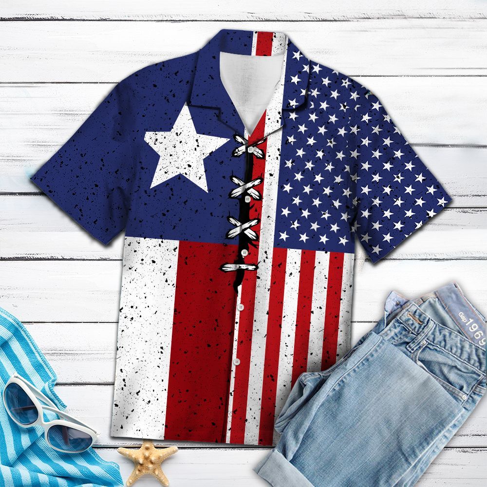 Texas Usa Flag T2807 - Hawaiian Shirt{Size}