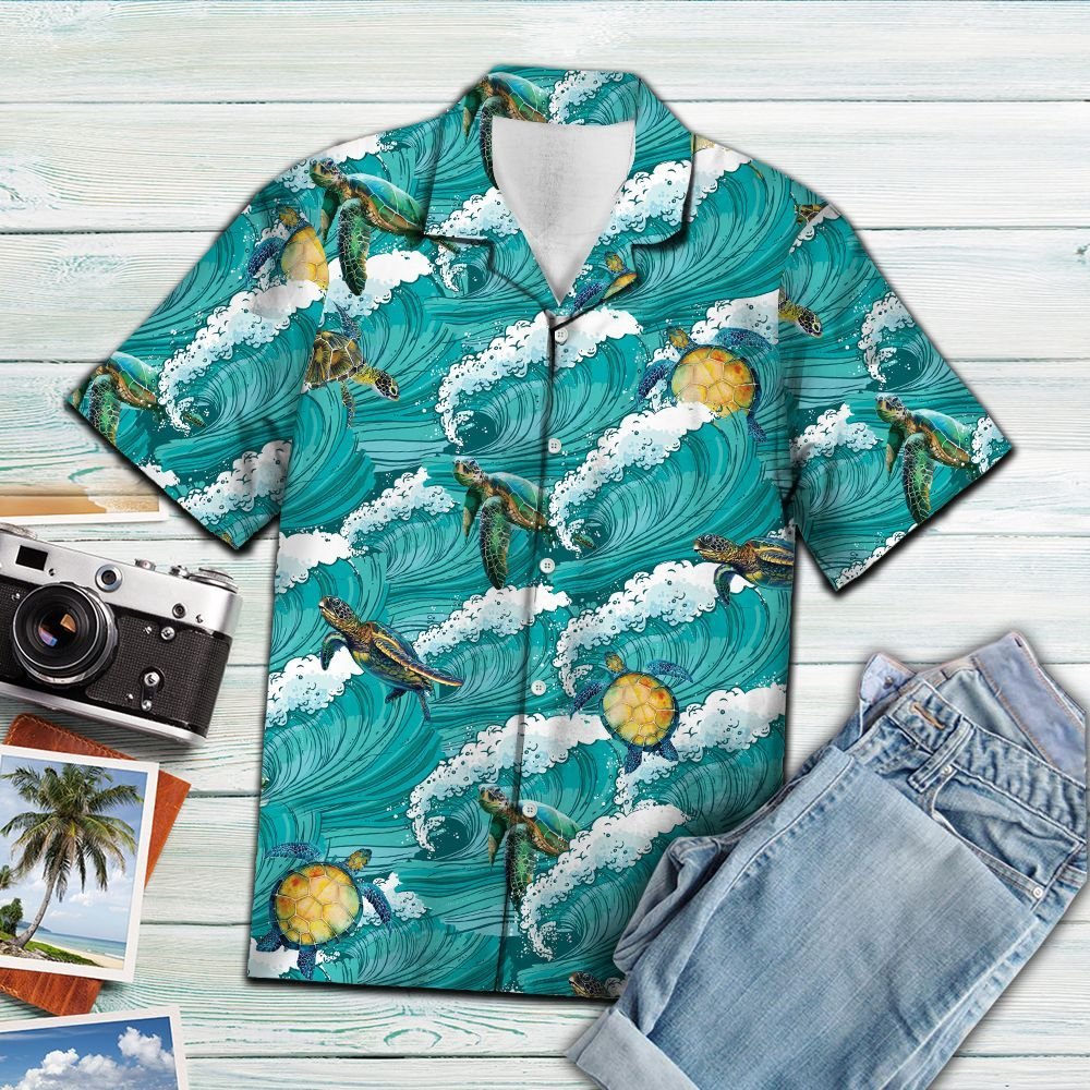 Turtle Sea Waves G5730- Hawaiian Shirt{Size}