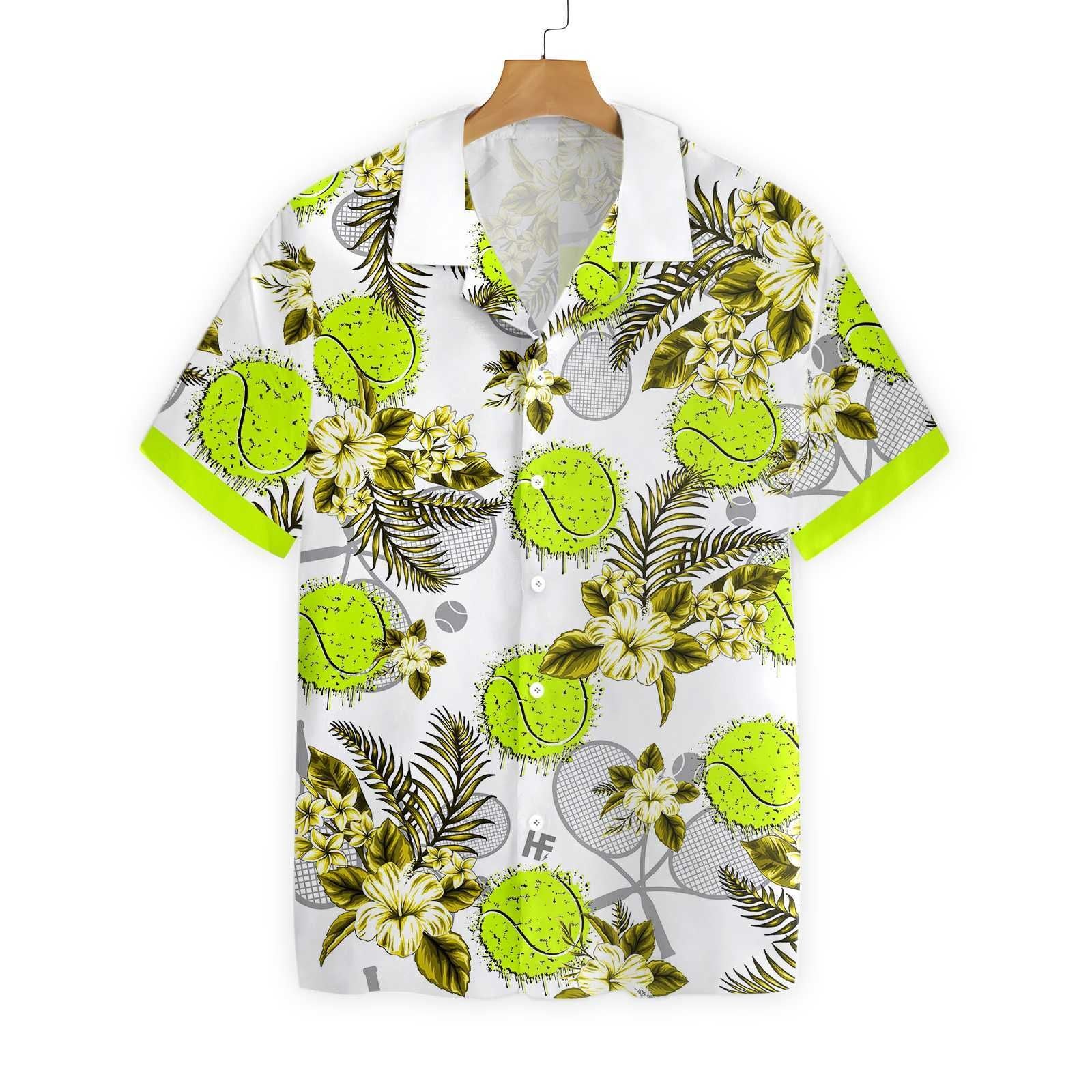 Tennis Ball And Racket Seamless Pattern Ez24 0701 Hawaiian Aloha Shirt Hawaiian Shorts Beach Short Sleeve{Size}