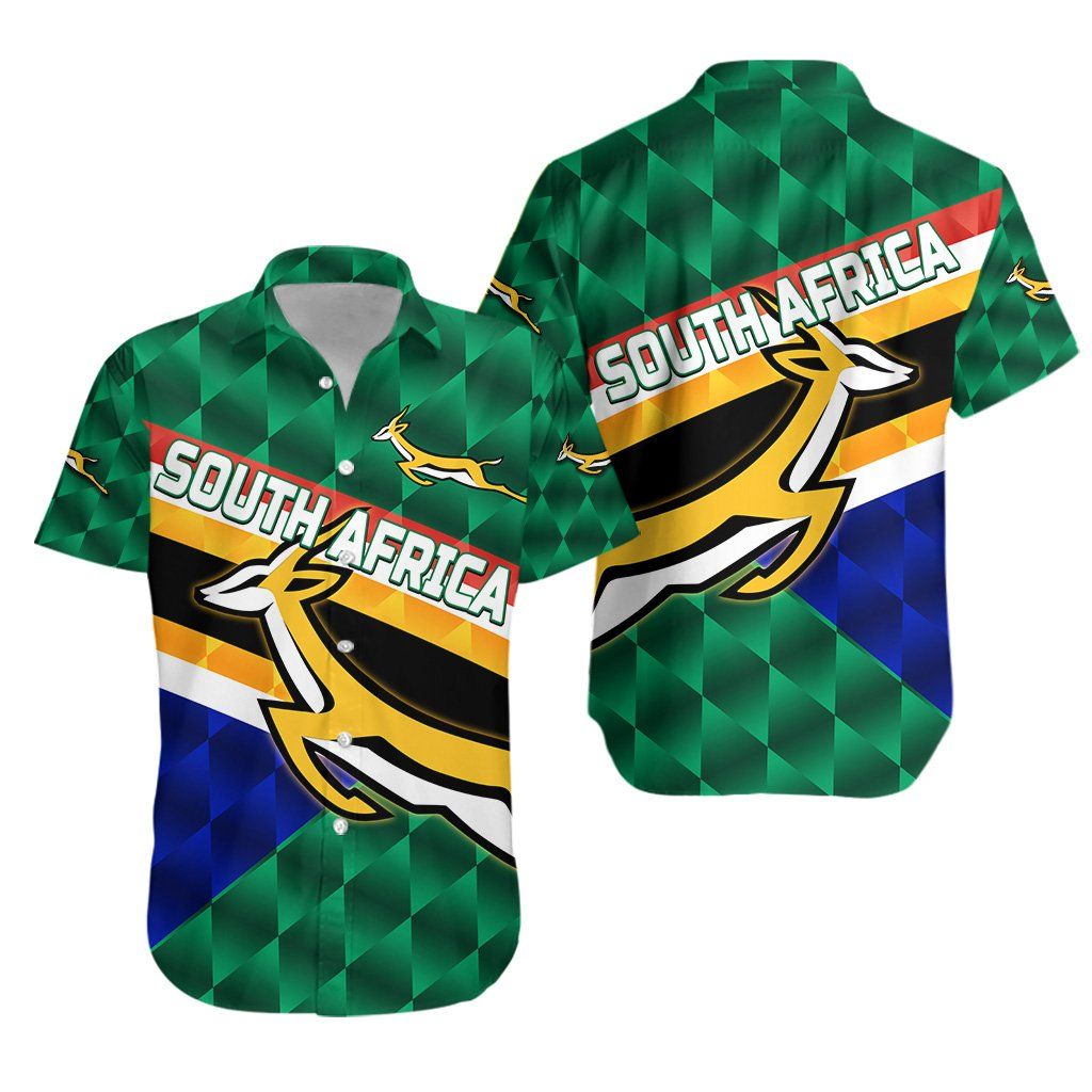 South Africa Hawaiian Aloha Shirt Springboks Rugby Sporty Style K8 Hawaiian Shorts Beach Short Sleeve{Size}