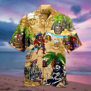 Skull Hawaiian Aloha Shirt Unisex Shorts Sleeve Colorful Hw2461 Hawaiian Shorts Beach Short Sleeve{Size}