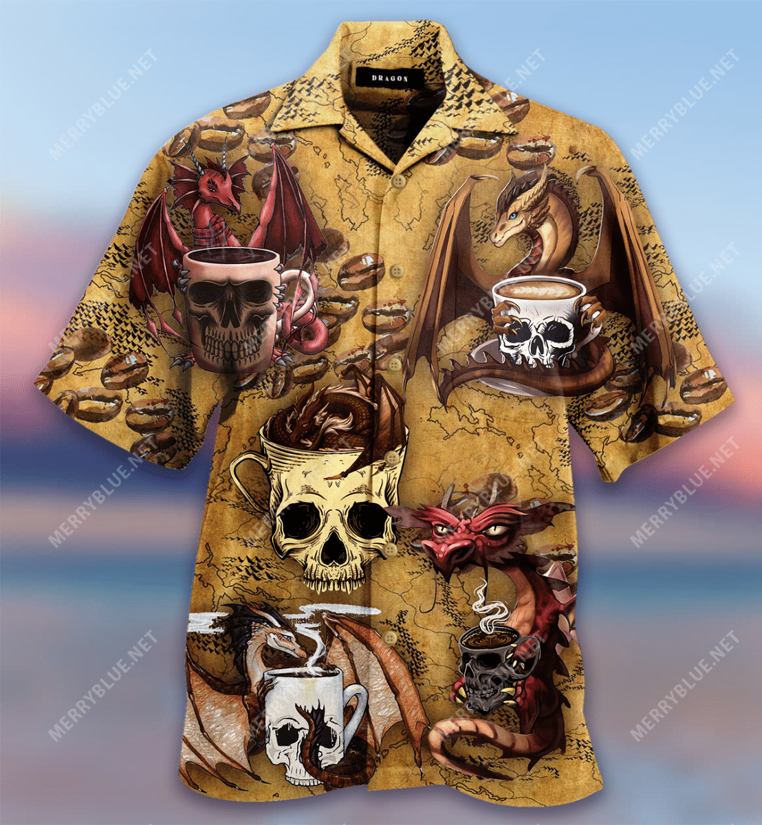 Touch My Coffee And I Will Drink It Form Your Skull Hawaiian Aloha Shirt Hawaiian Shorts Beach Short Sleeve{Size}