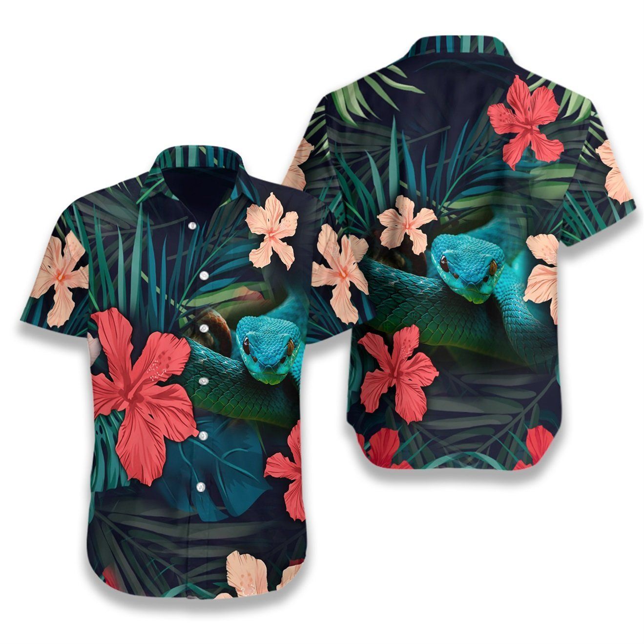 Tropical Snake Ez08 0207 Hawaiian Aloha Shirt Hawaiian Shorts Beach Short Sleeve{Size}