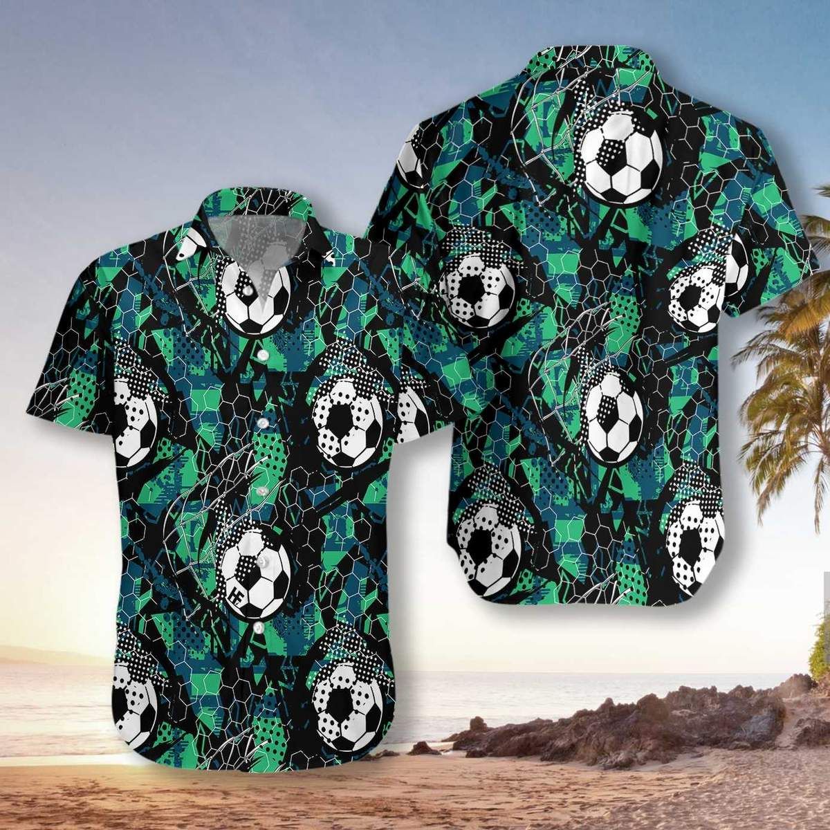 Soccer Grunge Unisex Hawaiian Aloha Shirt Unisex Shorts Sleeve Colorful Hw2575 Hawaiian Shorts Beach Short Sleeve{Size}