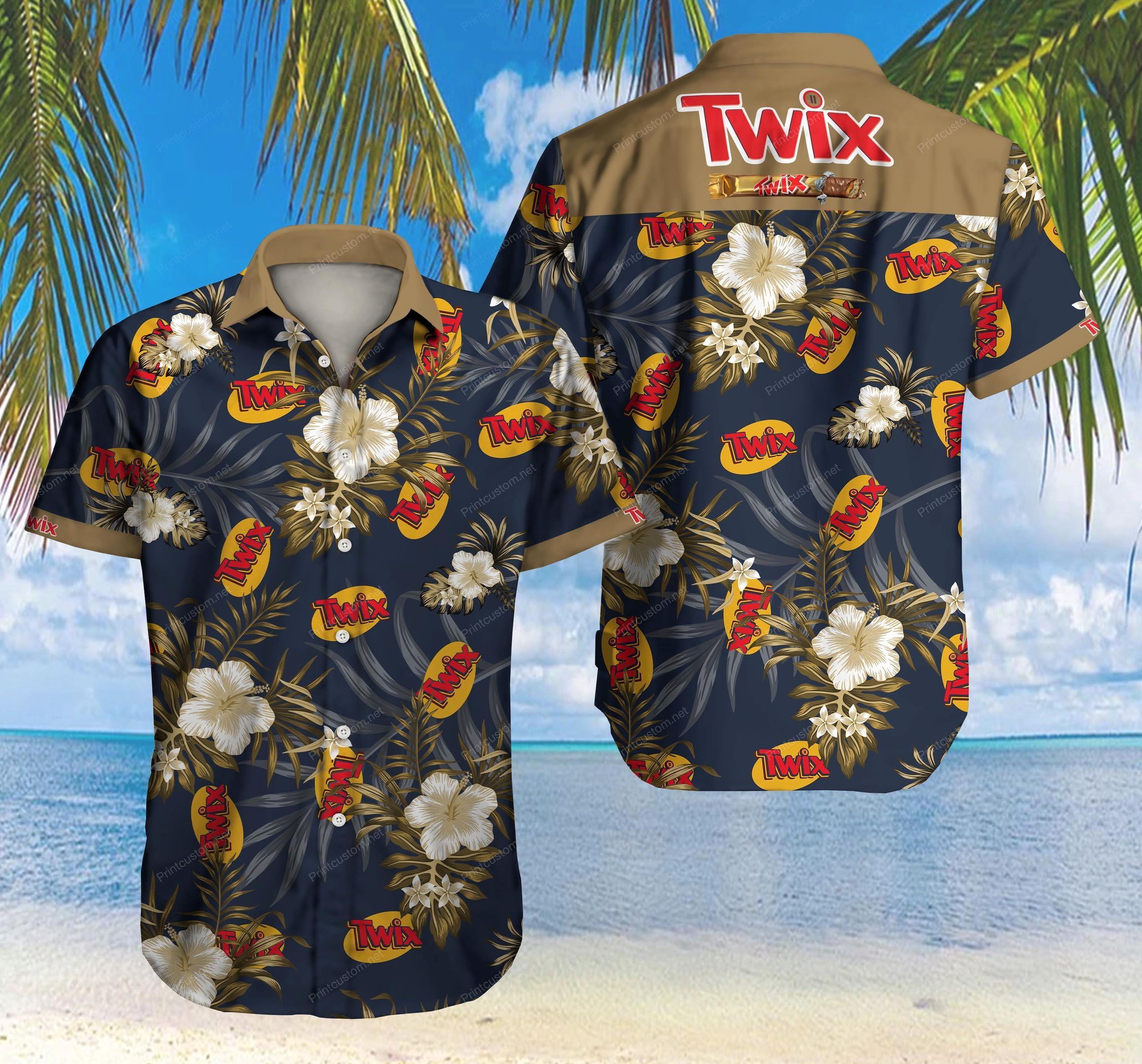 Twix Hawaii Shirt 0E5Dw Summer Button Up Shirt For Men Beach Wear Shorts Sleeve Hawaii Shirt Hawaiian Shorts Beach Short Sleeve{Size}