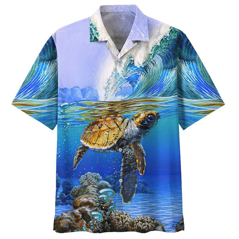 Turtle Hawaiian Aloha Shirt Unisex Shorts Sleeve Colorful Hw3913 Hawaiian Shorts Beach Short Sleeve{Size}