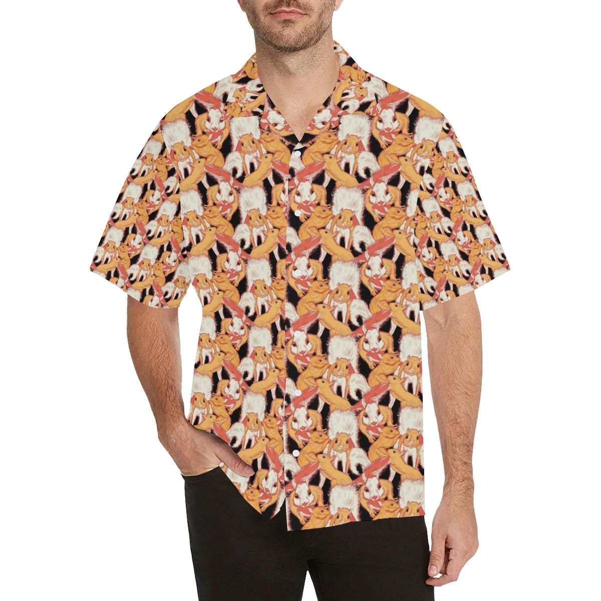 Squirrel Pattern Print Design 04 Men'S All Over Print Hawaiian Aloha Shirt Hawaiian Shorts Beach Short Sleeve{Size}