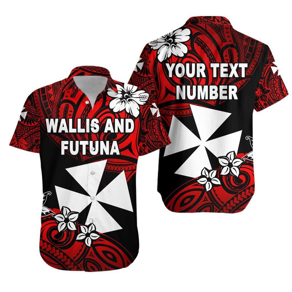 Wallis And Futuna Rugby Hawaiian Aloha Shirt, Custom Text And Number Unique Vibes K8 Hawaiian Shorts Beach Short Sleeve{Size}