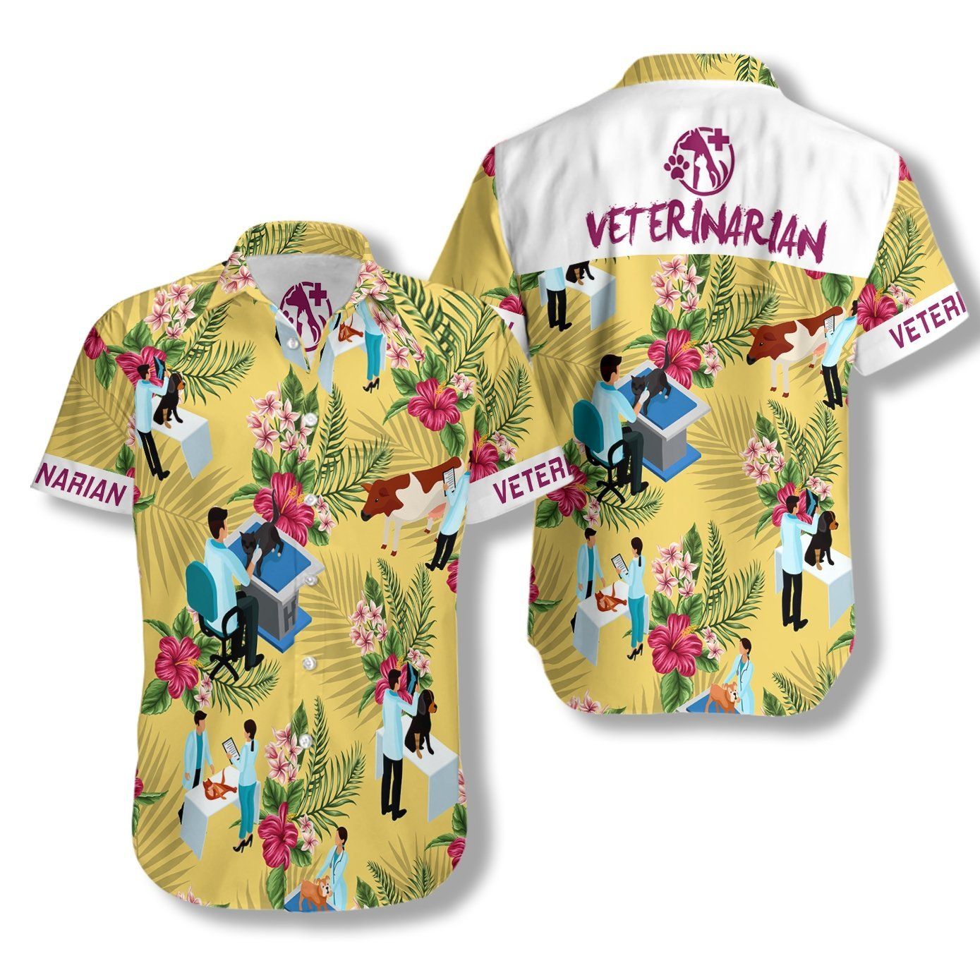 Veterinarian Ez15 1708 Hawaiian Aloha Shirt Hawaiian Shorts Beach Short Sleeve{Size}