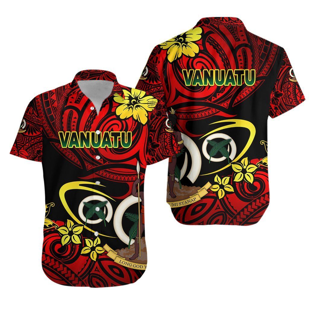 Vanuatu Rugby Hawaiian Aloha Shirt Fashion Style K8 Hawaiian Shorts Beach Short Sleeve{Size}