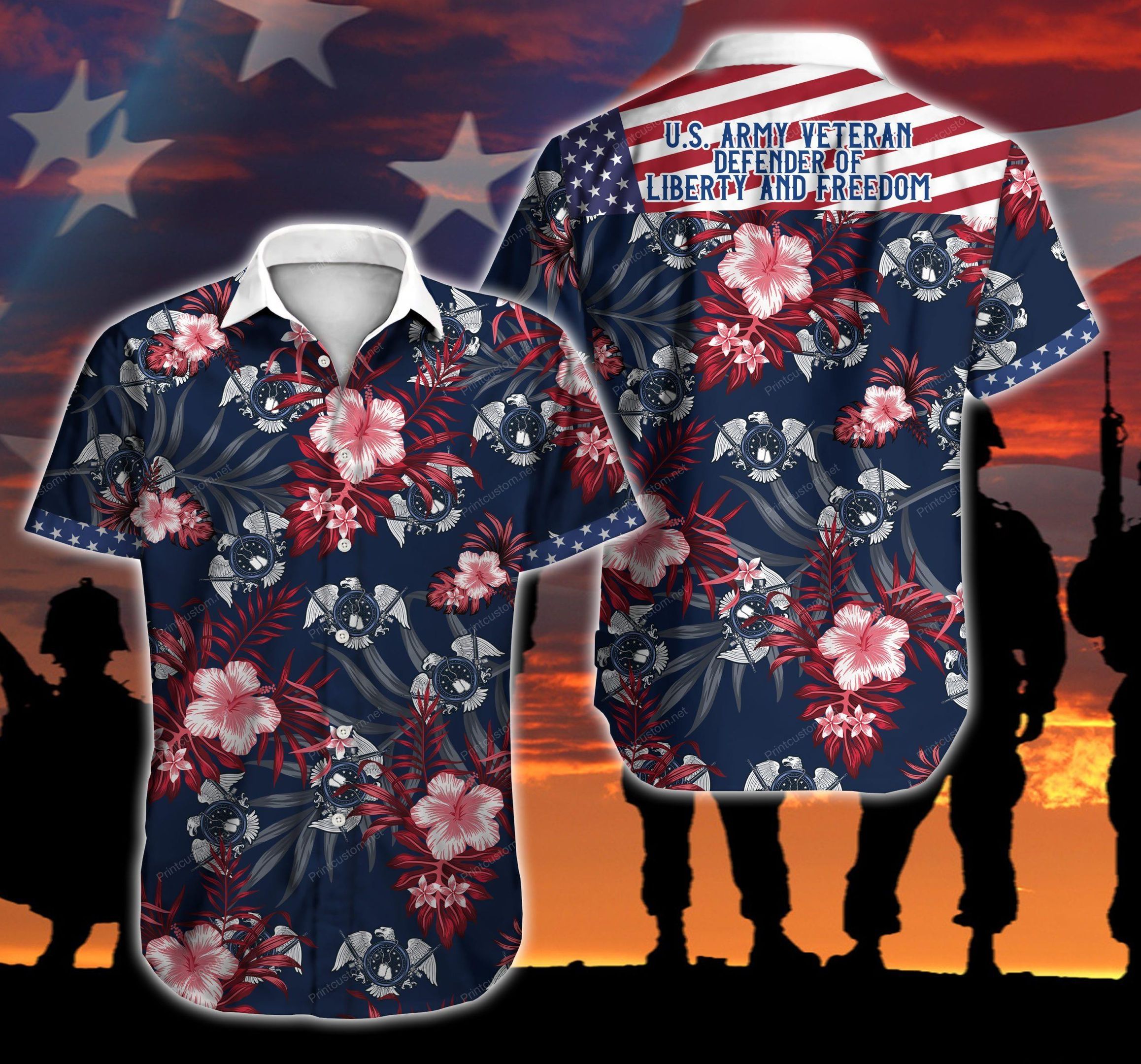 Tlab Veteran Hawaii Shirt Summer Button Up Shirt For Men Beach Wear Shorts Sleeve Hawaii Shirt Hawaiian Shorts Beach Short Sleeve{Size}