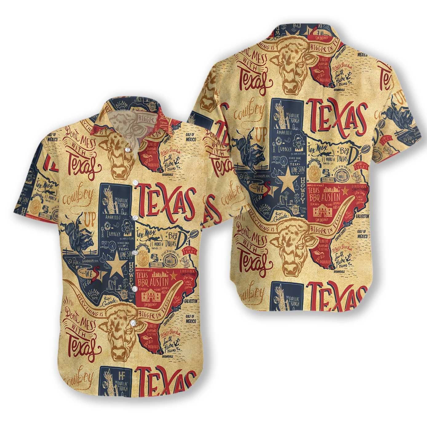 Texas Proud Ez20 2812 Hawaiian Aloha Shirt Hawaiian Shorts Beach Short Sleeve{Size}