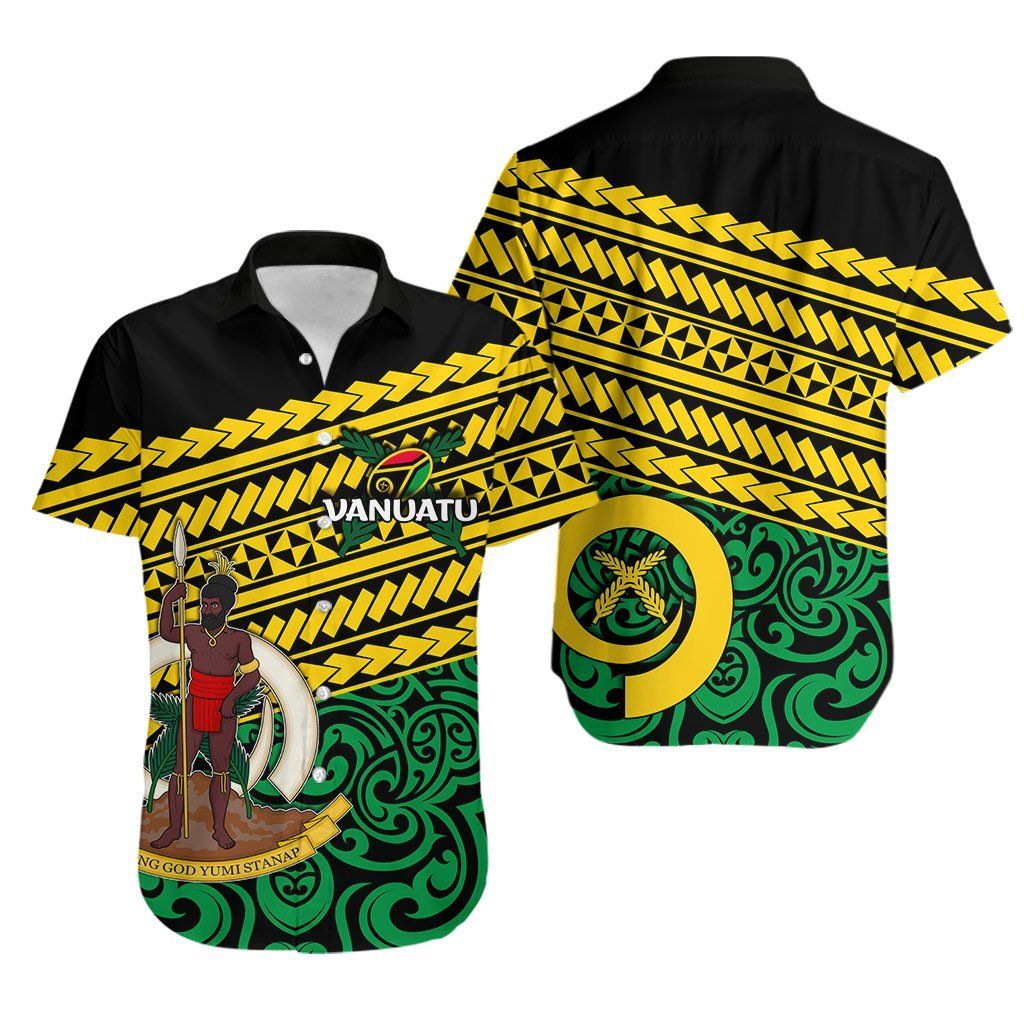 Vanuatu Rugby Hawaiian Aloha Shirt Polynesian Style Th4 Hawaiian Shorts Beach Short Sleeve{Size}